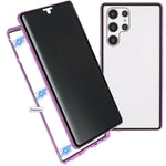 Custodia per telefono in vetro temperato bifacciale magnetico anti-sbirciatina, For Samsung Galaxy S22 Ultra 5G