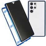 Custodia per telefono in vetro temperato bifacciale magnetico anti-sbirciatina, For Samsung Galaxy S22 Ultra 5G