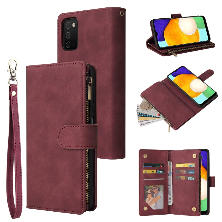 Custodia per cellulare multifunzionale in pelle con portafoglio con cerniera smerigliata, For Samsung Galaxy S22+ 5G, For Samsung Galaxy A03s 166.5mm, For Samsung Galaxy A13 5G, For Samsung Galaxy A33 5G