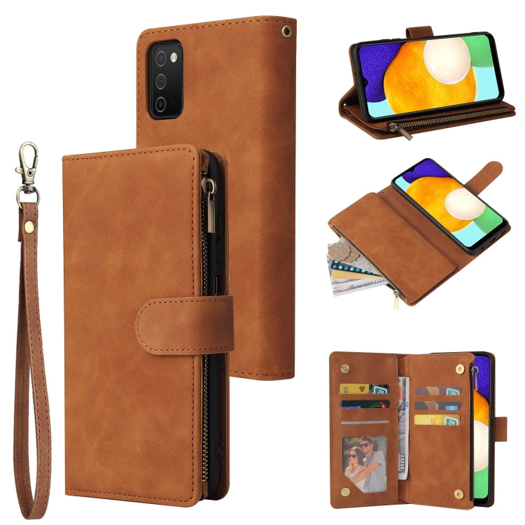 Custodia per cellulare multifunzionale in pelle con portafoglio con cerniera smerigliata, For Samsung Galaxy S22+ 5G, For Samsung Galaxy A03s 166.5mm, For Samsung Galaxy A13 5G, For Samsung Galaxy A33 5G