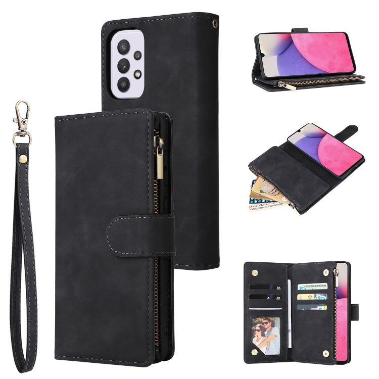 Custodia per cellulare multifunzionale in pelle con portafoglio con cerniera smerigliata, For Samsung Galaxy S22+ 5G, For Samsung Galaxy A03s 166.5mm, For Samsung Galaxy A13 5G, For Samsung Galaxy A33 5G