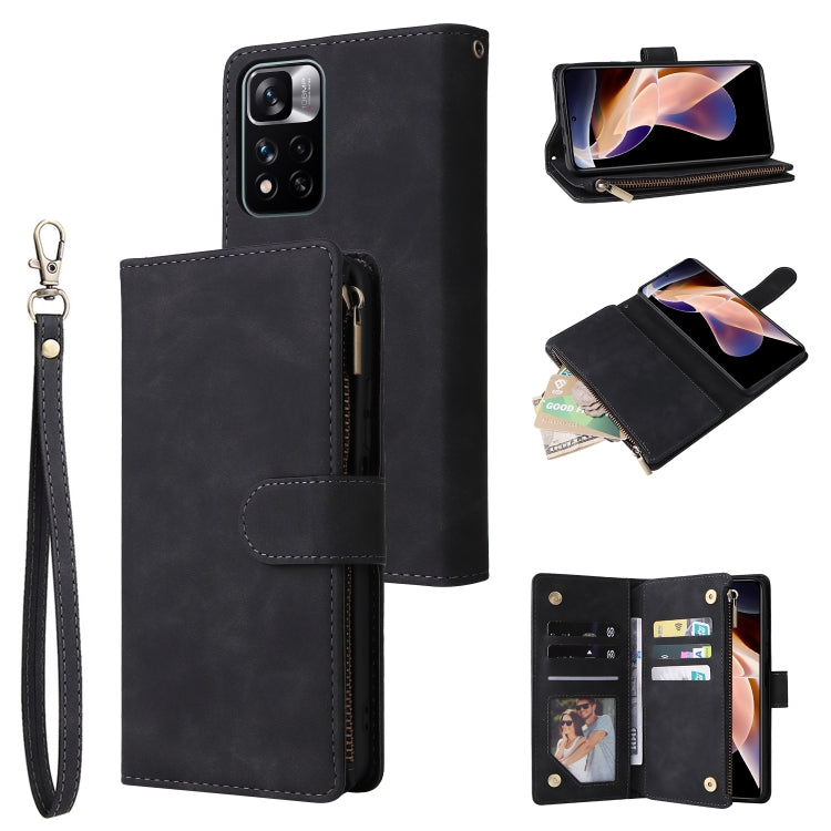 Custodia per cellulare multifunzionale in pelle con portafoglio con cerniera smerigliata, For Samsung Galaxy A53 5G, For Xiaomi Redmi Note 11 Pro China, For Xiaomi Redmi Note 11 China
