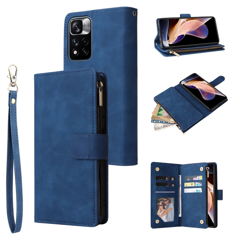 Custodia per cellulare multifunzionale in pelle con portafoglio con cerniera smerigliata, For Samsung Galaxy A53 5G, For Xiaomi Redmi Note 11 Pro China, For Xiaomi Redmi Note 11 China