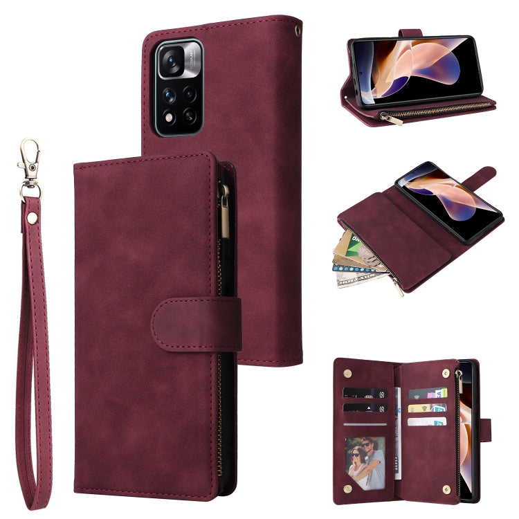Custodia per cellulare multifunzionale in pelle con portafoglio con cerniera smerigliata, For Samsung Galaxy A53 5G, For Xiaomi Redmi Note 11 Pro China, For Xiaomi Redmi Note 11 China
