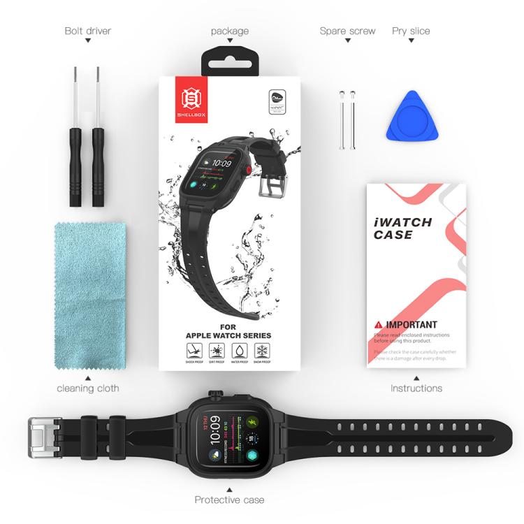 Custodia per orologio impermeabile RedPepper TPU + PC + silicone, For Apple Watch Series 9 / 8 / 7 41mm, For Apple Watch Series 9 / 8 / 7 45mm