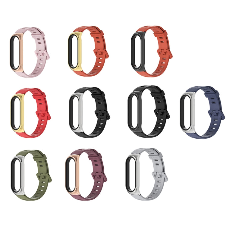 Per Xiaomi Mi Band 6/5/4/3 Mijobs cinturino in silicone con foro piatto, CS Case, GT Case, Plus Case, TF Case
