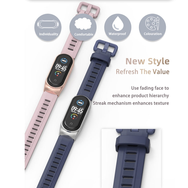Per Xiaomi Mi Band 6/5/4/3 Mijobs cinturino in silicone con foro piatto, CS Case, GT Case, Plus Case, TF Case