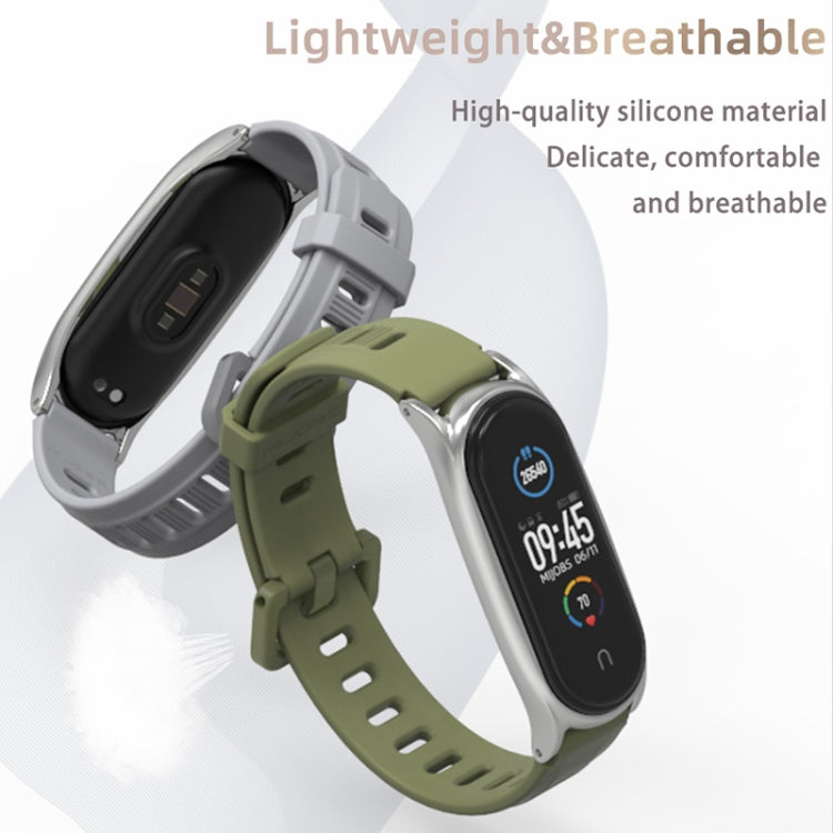 Per Xiaomi Mi Band 6/5/4/3 Mijobs cinturino in silicone con foro piatto, CS Case, GT Case, Plus Case, TF Case