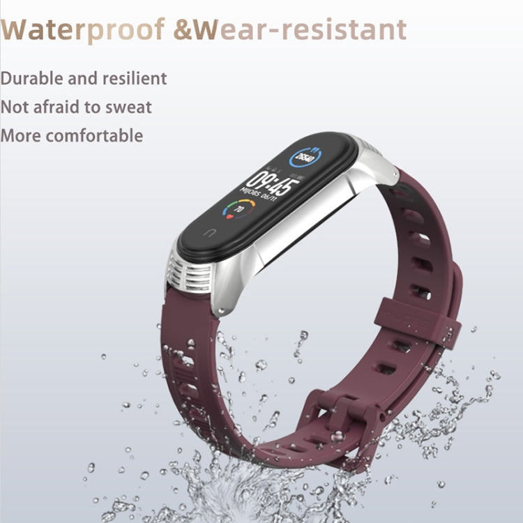 Per Xiaomi Mi Band 6/5/4/3 Mijobs cinturino in silicone con foro piatto, CS Case, GT Case, Plus Case, TF Case
