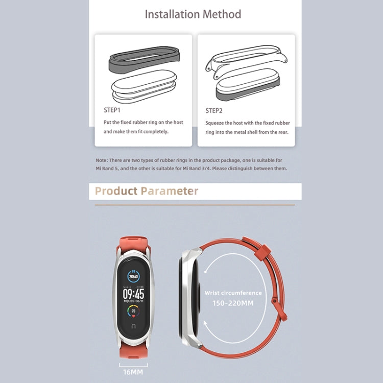 Per Xiaomi Mi Band 6/5/4/3 Mijobs cinturino in silicone con foro piatto, CS Case, GT Case, Plus Case, TF Case
