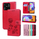 Custodia per telefono in pelle goffrata rosa, For Xiaomi Redmi 10C, For Huawei nova 8i, For Huawei nova 9, For Honor X8