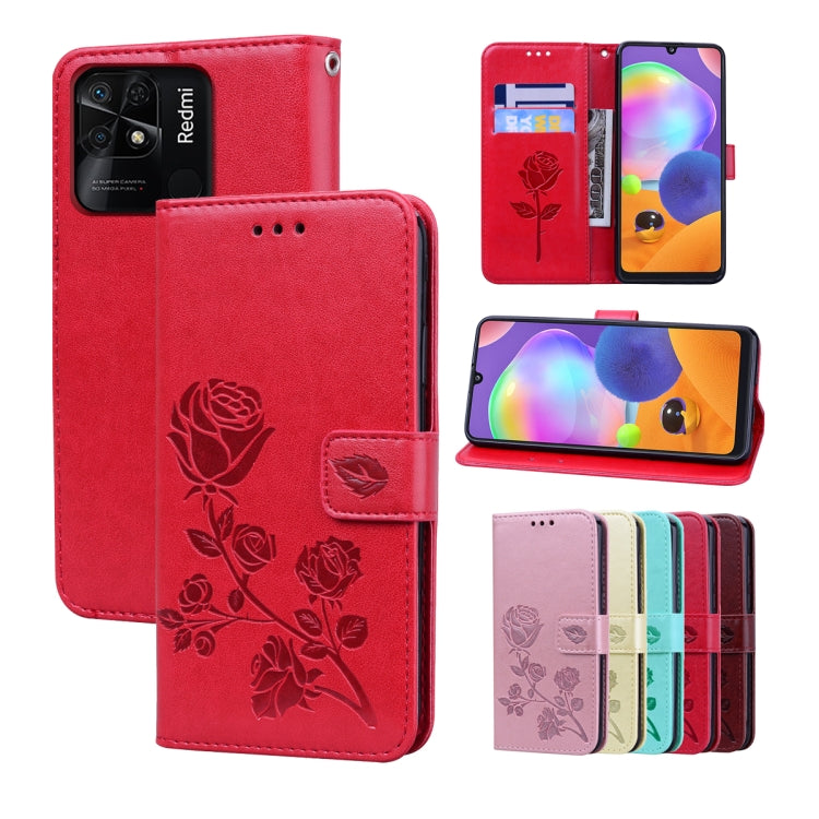 Custodia per telefono in pelle goffrata rosa, For Xiaomi Redmi 10C, For Huawei nova 8i, For Huawei nova 9, For Honor X8