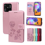 Custodia per telefono in pelle goffrata rosa, For Xiaomi Redmi 10C, For Huawei nova 8i, For Huawei nova 9, For Honor X8