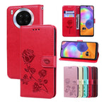 Custodia per telefono in pelle goffrata rosa, For Xiaomi Redmi 10C, For Huawei nova 8i, For Huawei nova 9, For Honor X8