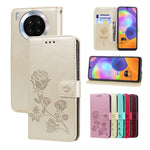 Custodia per telefono in pelle goffrata rosa, For Xiaomi Redmi 10C, For Huawei nova 8i, For Huawei nova 9, For Honor X8