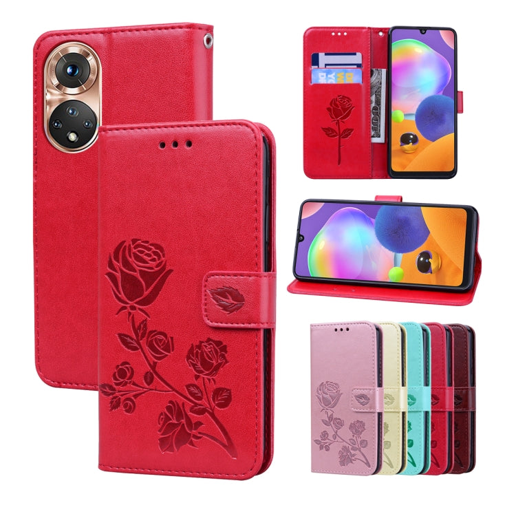 Custodia per telefono in pelle goffrata rosa, For Xiaomi Redmi 10C, For Huawei nova 8i, For Huawei nova 9, For Honor X8
