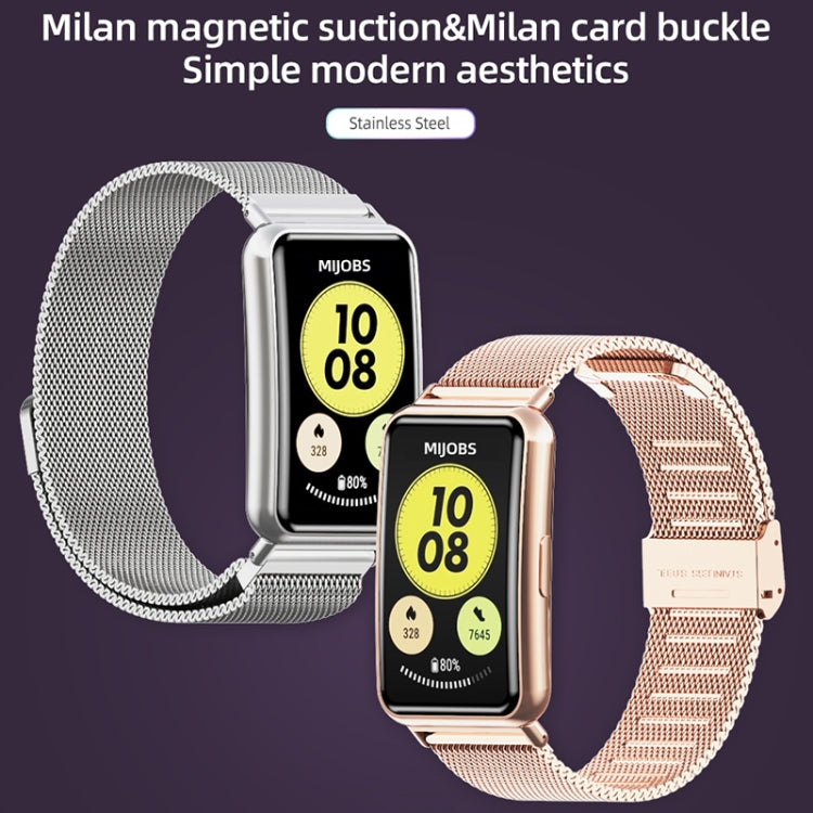 Cinturino per orologio in acciaio inossidabile con fibbia Milano Mijobs, For Huawei Watch Fit