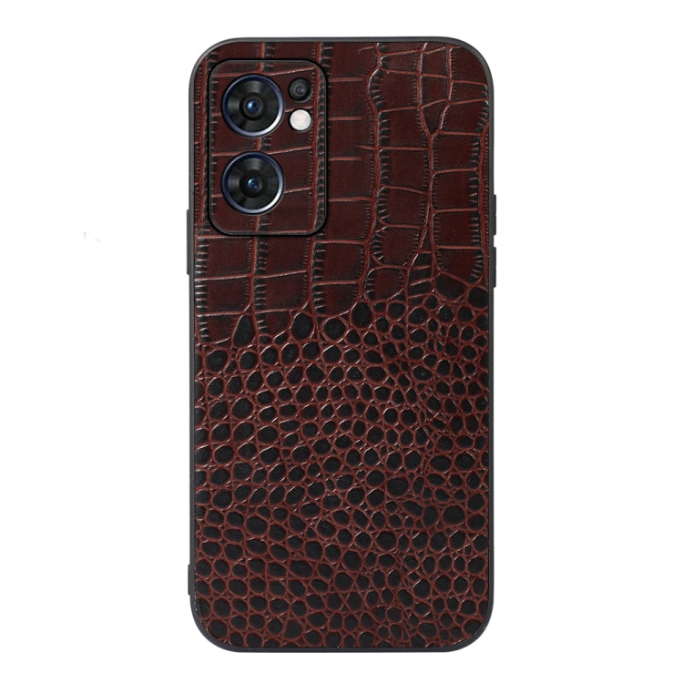 Custodia in pelle con trama coccodrillo per smartphone compatibil