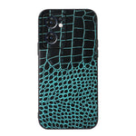 Custodia in pelle con trama coccodrillo per smartphone compatibil