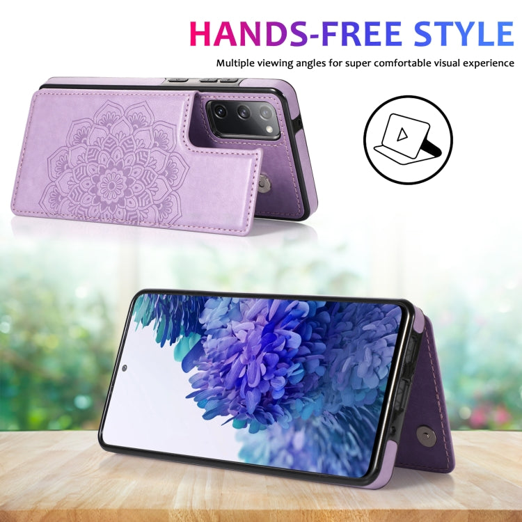 Custodia per telefono con doppia fibbia Mandala PU + TPU, For Samsung Galaxy S20 FE, For Samsung Galaxy A21s, For Samsung Galaxy A22, For Samsung Galaxy A32