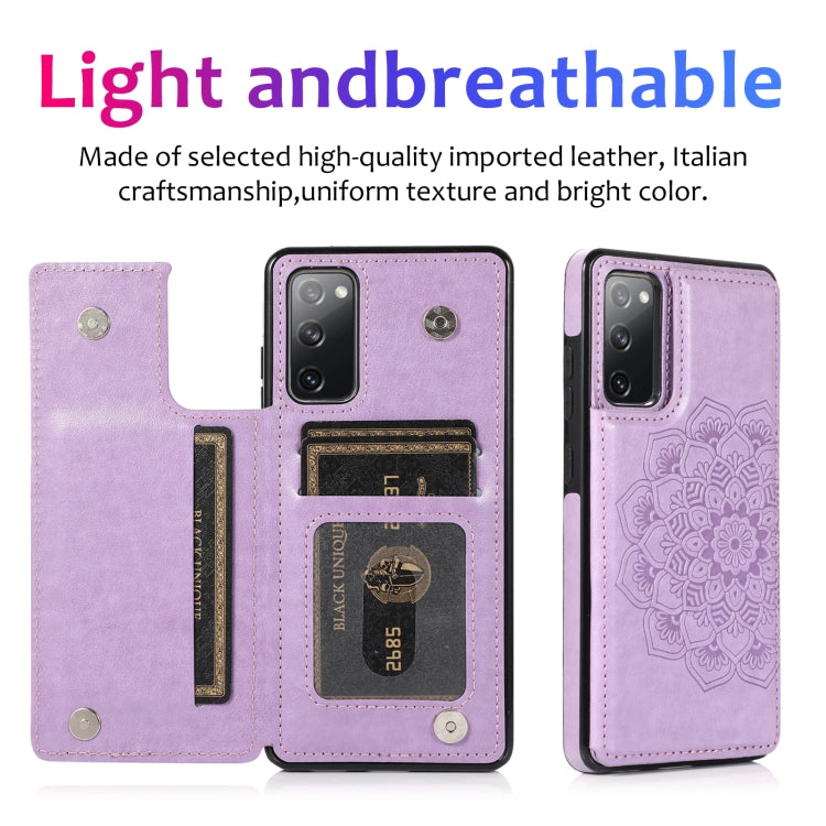 Custodia per telefono con doppia fibbia Mandala PU + TPU, For Samsung Galaxy S20 FE, For Samsung Galaxy A21s, For Samsung Galaxy A22, For Samsung Galaxy A32