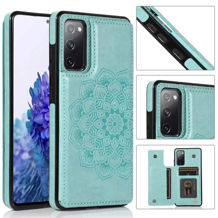 Custodia per telefono con doppia fibbia Mandala PU + TPU, For Samsung Galaxy S20 FE, For Samsung Galaxy A21s, For Samsung Galaxy A22, For Samsung Galaxy A32