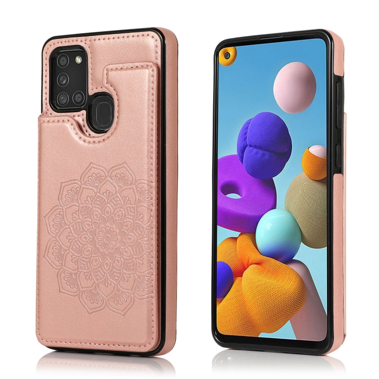 Custodia per telefono con doppia fibbia Mandala PU + TPU, For Samsung Galaxy S20 FE, For Samsung Galaxy A21s, For Samsung Galaxy A22, For Samsung Galaxy A32