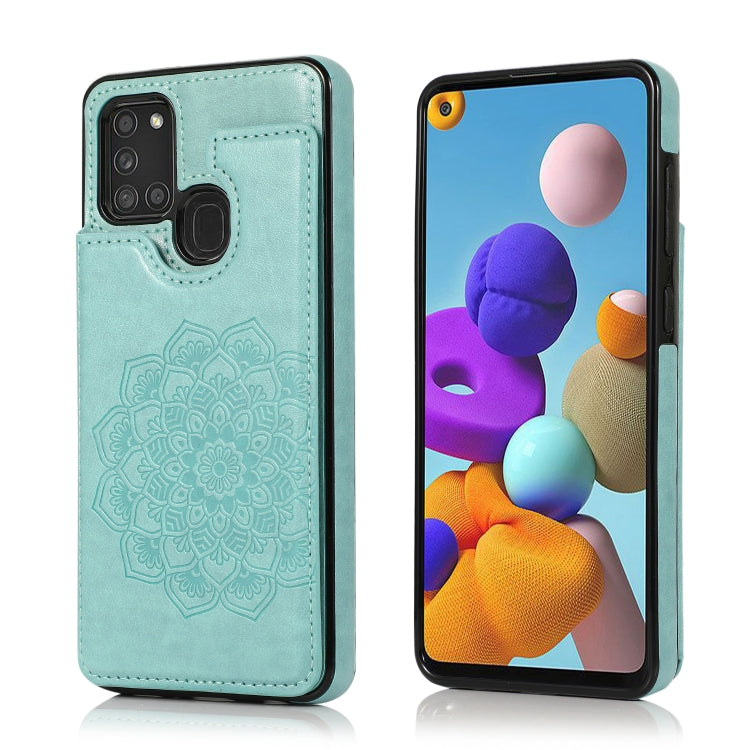 Custodia per telefono con doppia fibbia Mandala PU + TPU, For Samsung Galaxy S20 FE, For Samsung Galaxy A21s, For Samsung Galaxy A22, For Samsung Galaxy A32