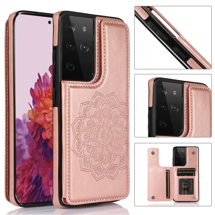 Custodia per telefono con doppia fibbia Mandala PU + TPU, For Samsung Galaxy A42 5G, For Samsung Galaxy S21+ 5G, For Samsung Galaxy S21 Ultra 5G, For Samsung Galaxy S21 5G