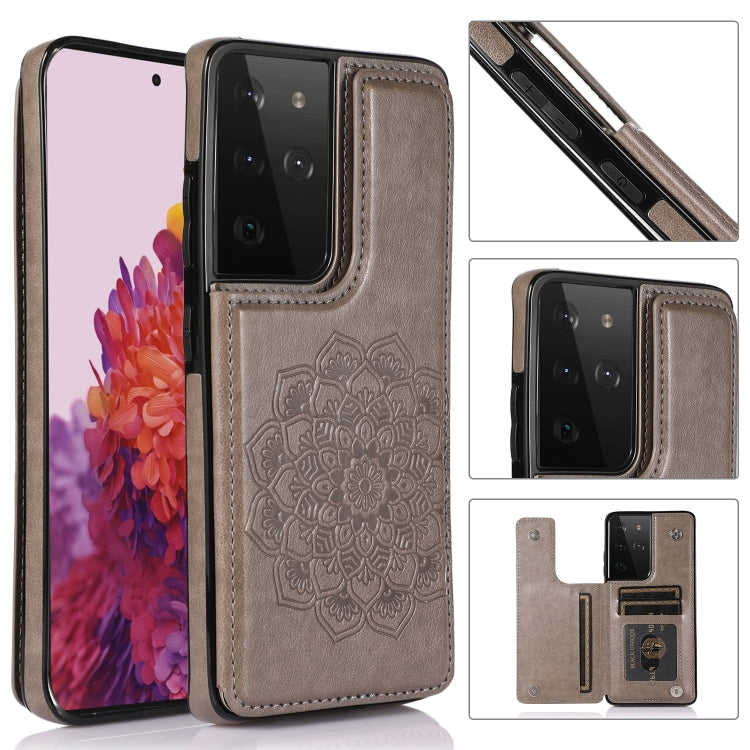 Custodia per telefono con doppia fibbia Mandala PU + TPU, For Samsung Galaxy A42 5G, For Samsung Galaxy S21+ 5G, For Samsung Galaxy S21 Ultra 5G, For Samsung Galaxy S21 5G