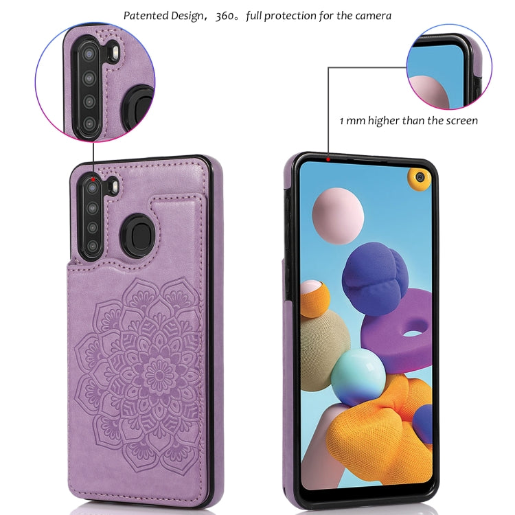 Custodia per telefono con doppia fibbia Mandala PU + TPU, For Samsung Galaxy A21, For Samsung Galaxy S21 FE 5G, For Samsung Galaxy A12, For Samsung Galaxy A72