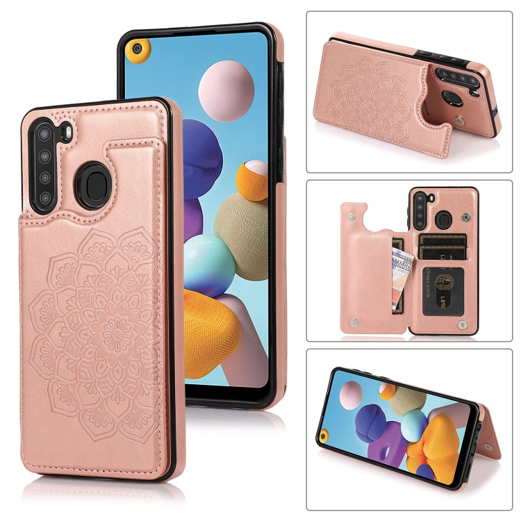 Custodia per telefono con doppia fibbia Mandala PU + TPU, For Samsung Galaxy A21, For Samsung Galaxy S21 FE 5G, For Samsung Galaxy A12, For Samsung Galaxy A72