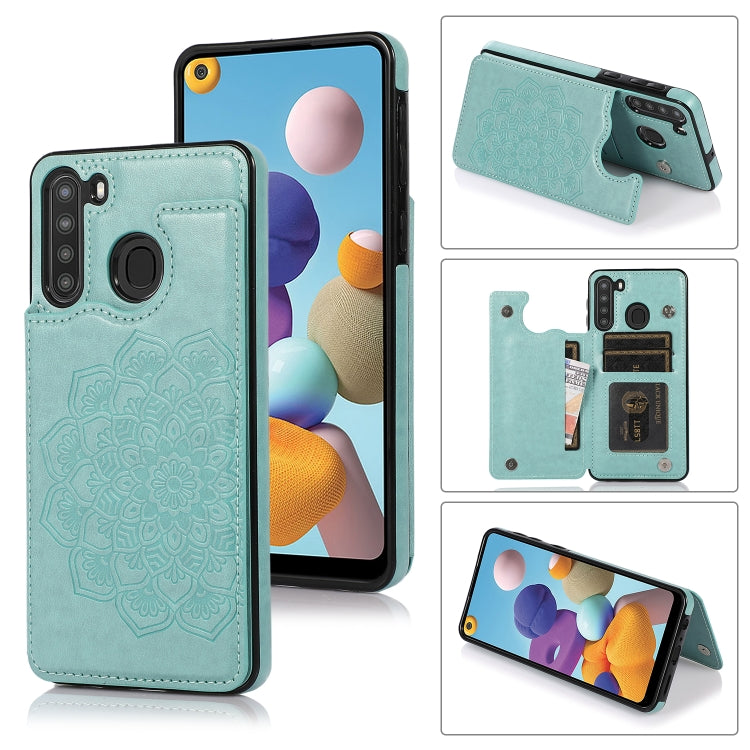 Custodia per telefono con doppia fibbia Mandala PU + TPU, For Samsung Galaxy A21, For Samsung Galaxy S21 FE 5G, For Samsung Galaxy A12, For Samsung Galaxy A72