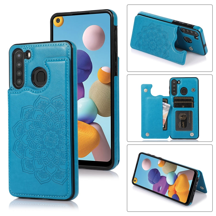 Custodia per telefono con doppia fibbia Mandala PU + TPU, For Samsung Galaxy A21, For Samsung Galaxy S21 FE 5G, For Samsung Galaxy A12, For Samsung Galaxy A72