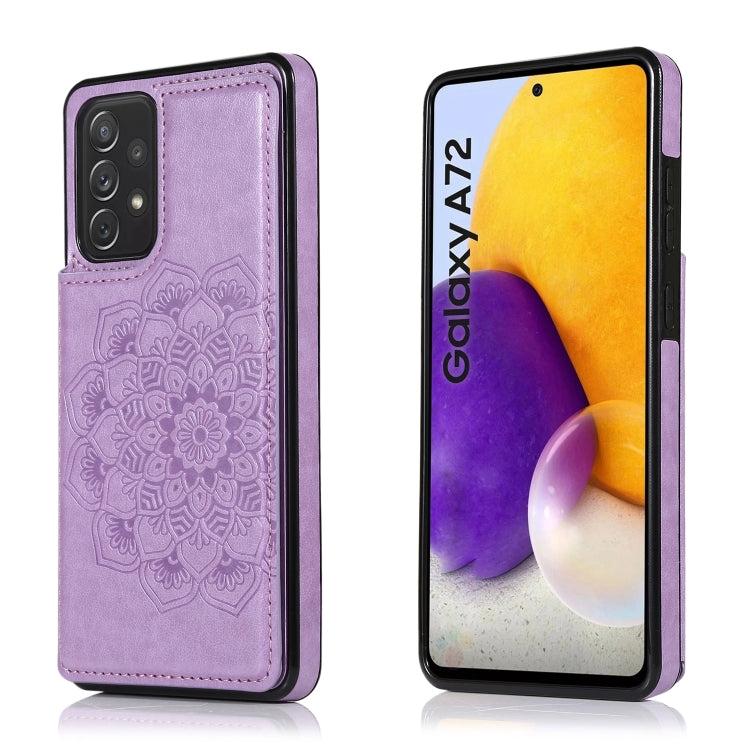Custodia per telefono con doppia fibbia Mandala PU + TPU, For Samsung Galaxy A21, For Samsung Galaxy S21 FE 5G, For Samsung Galaxy A12, For Samsung Galaxy A72