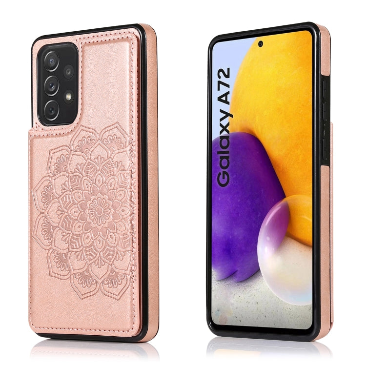 Custodia per telefono con doppia fibbia Mandala PU + TPU, For Samsung Galaxy A21, For Samsung Galaxy S21 FE 5G, For Samsung Galaxy A12, For Samsung Galaxy A72