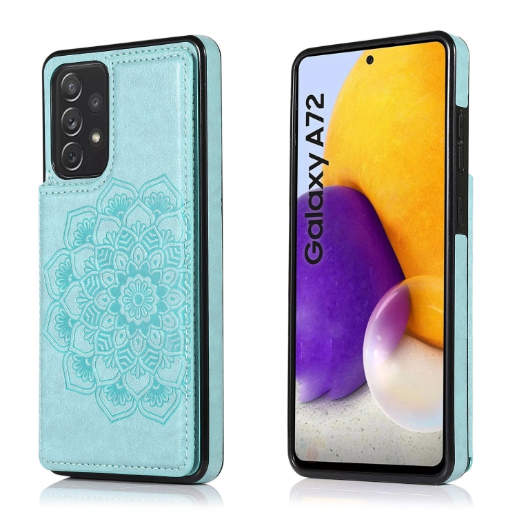 Custodia per telefono con doppia fibbia Mandala PU + TPU, For Samsung Galaxy A21, For Samsung Galaxy S21 FE 5G, For Samsung Galaxy A12, For Samsung Galaxy A72