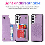 Custodia per telefono con doppia fibbia Mandala PU + TPU, For Samsung Galaxy S22 5G, For Samsung Galaxy S22+ 5G, For Samsung Galaxy S22 Ultra 5G