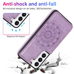 Custodia per telefono con doppia fibbia Mandala PU + TPU, For Samsung Galaxy S22 5G, For Samsung Galaxy S22+ 5G, For Samsung Galaxy S22 Ultra 5G