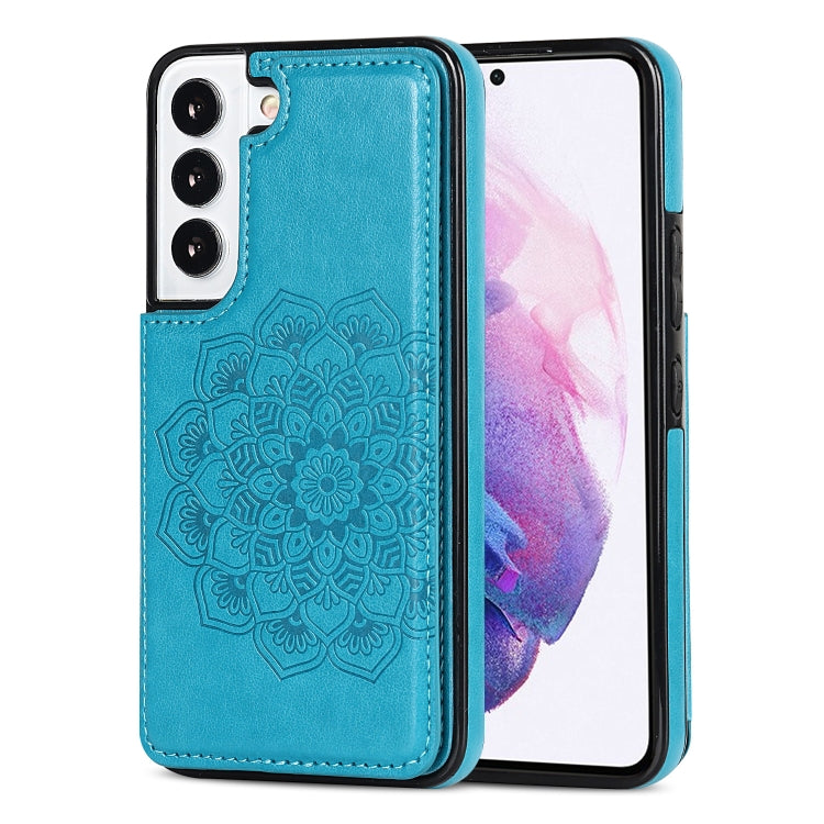 Custodia per telefono con doppia fibbia Mandala PU + TPU, For Samsung Galaxy S22 5G, For Samsung Galaxy S22+ 5G, For Samsung Galaxy S22 Ultra 5G