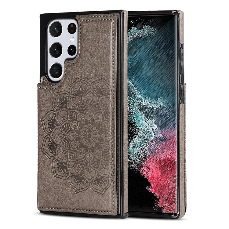 Custodia per telefono con doppia fibbia Mandala PU + TPU, For Samsung Galaxy S22 5G, For Samsung Galaxy S22+ 5G, For Samsung Galaxy S22 Ultra 5G