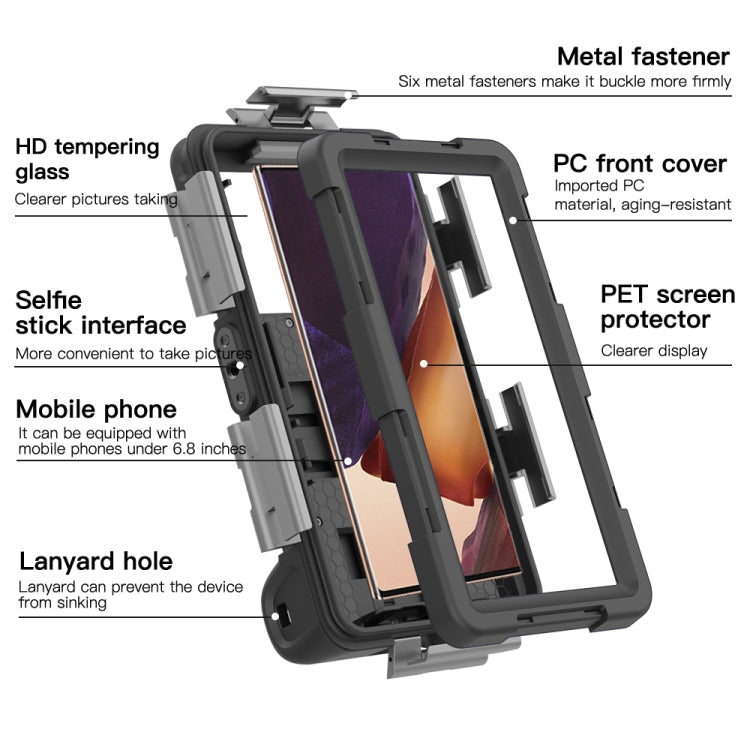 Custodia protettiva impermeabile per immersione di seconda generazione RedPepper, Black + Blue, Black + Orange, Black + Green, Black