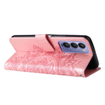 Custodia per telefono in pelle con flip in rilievo con fiori a 7 petali, For Tecno Camon 18/18P, For Tecno Camon 18 Premier, For Infinix Hot 11S, For OPPO Realme C31 4G