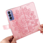 Custodia per telefono in pelle con flip in rilievo con fiori a 7 petali, For Tecno Camon 18/18P, For Tecno Camon 18 Premier, For Infinix Hot 11S, For OPPO Realme C31 4G