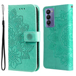 Custodia per telefono in pelle con flip in rilievo con fiori a 7 petali, For Tecno Camon 18/18P, For Tecno Camon 18 Premier, For Infinix Hot 11S, For OPPO Realme C31 4G