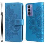 Custodia per telefono in pelle con flip in rilievo con fiori a 7 petali, For Tecno Camon 18/18P, For Tecno Camon 18 Premier, For Infinix Hot 11S, For OPPO Realme C31 4G