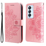 Custodia per telefono in pelle con flip in rilievo con fiori a 7 petali, For Tecno Camon 18/18P, For Tecno Camon 18 Premier, For Infinix Hot 11S, For OPPO Realme C31 4G