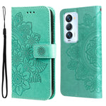 Custodia per telefono in pelle con flip in rilievo con fiori a 7 petali, For Tecno Camon 18/18P, For Tecno Camon 18 Premier, For Infinix Hot 11S, For OPPO Realme C31 4G