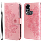 Custodia per telefono in pelle con flip in rilievo con fiori a 7 petali, For Tecno Camon 18/18P, For Tecno Camon 18 Premier, For Infinix Hot 11S, For OPPO Realme C31 4G