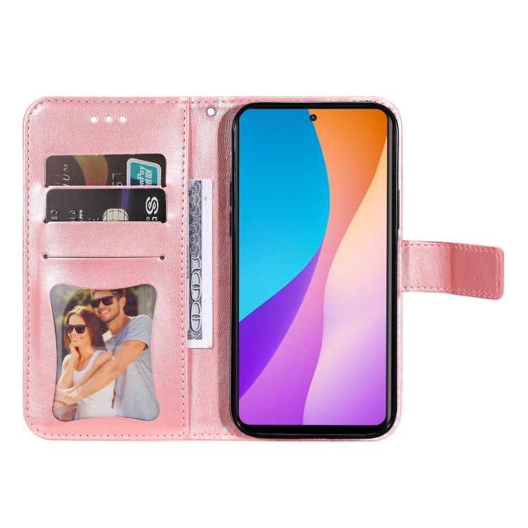 Custodia per telefono in pelle con flip in rilievo con fiori a 7 petali, For Infinix Hot 11S NFC, For OPPO Reno7 Pro 5G, For Infinix Smart 6